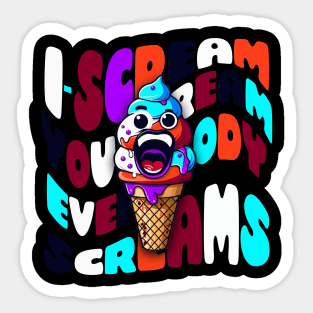 I scream you scream ice cream cute halloween design Sticker